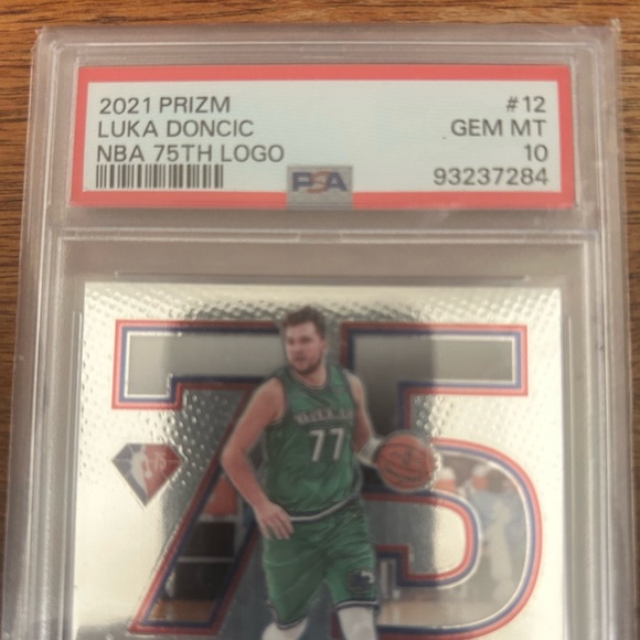 2021 Prizm Luka Doncic NBA 75th Logo Card Graded 10 Trading Cards